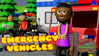 Emergency Vehicles Song | Police + Fire + Ambulance | Nursery Rhymes + Kids Songs @whatsthatrhyme