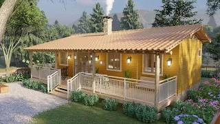 Charming Small House Design 5 x 12 meters ( 16' x 40' ft ) 2 Bedrooms - Free Floor Plan