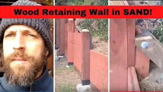 BUILD a WOOD retaining wall in SAND DUNE that Can't LEAN.