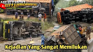 The Most Exciting Evacuation: Four Heavy Loaded Trucks Overturned