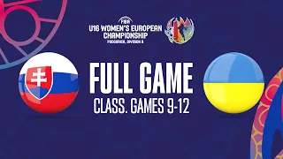 Slovakia v Ukraine | Full Basketball Game | FIBA U16 Women's European Championship 2023 - Div B