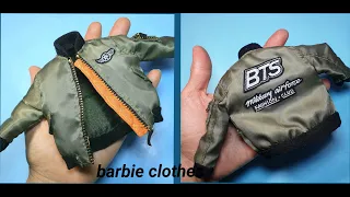 바비인형옷만들기(BTS방탄바비 항공점퍼)-barbie cothes, barbiedoll, miniature