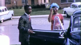 1St Date Couple Teen Black African American 1960S Vintage Film Home Movie 6251. Stock Footage