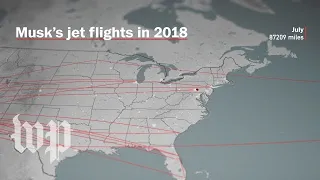 Watch Elon Musk's jet flights in 2018