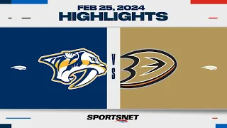 NHL Highlights | Predators vs. Ducks - February 25, 2024