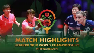 Chen Meng/Zhu Yuling vs Sarah Denutte/Lian Ni Xia | 2019 World Championships Highlights (R32)