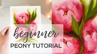 How To Paint Peonies |  Easy Oil Painting Tutorial