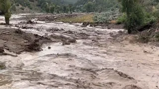 Rain causes flooding in wildfire burn scar areas in Tooele County, Spanish Fork Canyon