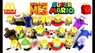 2017 McDONALDS DESPICABLE ME 3 MINIONS MOVIE HAPPY MEAL TOYS SUPER MARIO RESTAURANT DISPLAY FULL SET