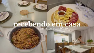 RECEBENDO EM CASA: Preparativos para receber, montando tábua de frios, sobremesa fácil e yakisoba