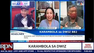 KARAMBOLA SA DWIZ |  January 26, 2022DWIZ 882 MANILA sa RPN