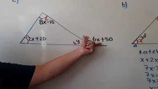 Teoremas sobre triángulos y ecuaciones lineales.