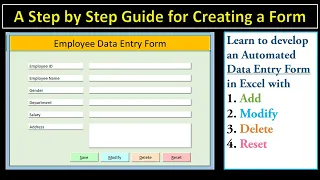 How to Create a Data Entry Form in Excel With Add, Modify, Delete and Reset (Step-by-step Guide)