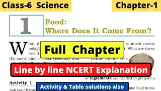 Class 6 Science Chapter 1 | Food Where Does It Come From? | Line by line NCERT Explanation