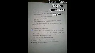 #fybcom Compulsory English sem 2  Question paper #70 Mark's #shorts Video #