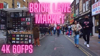 【4K】London Walking Tour - Brick Lane Market - Shoreditch - Box Park - Post Lockdown 2020