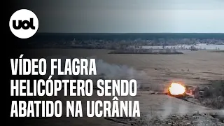 Guerra na Ucrânia: vídeo flagra míssil atingindo helicóptero russo que explode