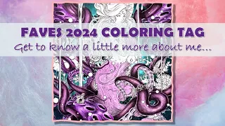 FAVES 2024 COLORING TAG | A little more about me… | Adult Colouring