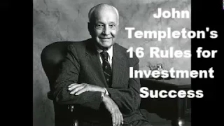 John Templeton's 16 Rules for Investment Success