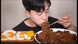 ASMR Black Bean Noodles Eating Sounds Mukbang Eating Show Korean