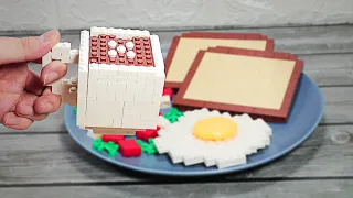 Lego Breakfast with Bread and Eggs - Lego In Real Life #1 / Stop Motion Cooking ＆ ASMR Funny Video