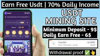 New Usdt Earning Site Usd Mining Site 2024 Best Investment Usdt Earning Website