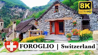 Switzerland - FOROGLIO village, Ticino - A Hidden gem in Bavona Valley | 8K Uhd Walk tour