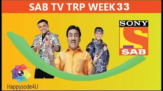 Sony Sab Tv week 33 Offline TRP  sab tv week 33 Offline trp  Wagle Ki Duniya, JCPKH, TMKOC