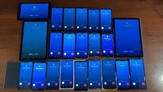 19 Samsung Phones +3 Samsung Tablets Google Duo Incoming Call Ringtone at the Same Time (22 Devices)