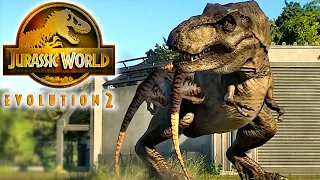 Raptors Pack Hunting Vs Tyrannosaurus Rex Cinematic | Jurassic World Evolution 2