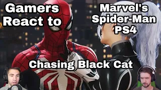 Gamers React to Marvel's Spider-Man PS4 The Heist [DLC] Chasing Black Cat