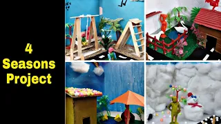 4 Seasons School Project||How to make seasons Project||Thush Crafts