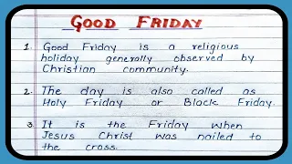 Good Friday, Essay on Good Friday, 10 lines on Good Friday, Christian festival Good Friday