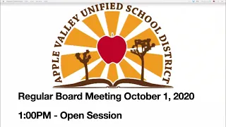 AVUSD Regular Board Meeting October 1, 2020