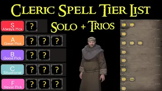 Cleric Spell Tier List - Solo and Trios - Dark and Darker