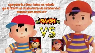 ¿ que pasaría si Ness tuviera su rediseño americano en smash 64?