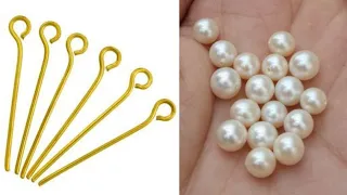 How To Make Beautiful Pearl Earrings At Home | DIY | Pearls Jewelry Making At Home | uppunutihome