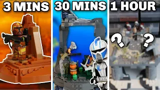 I built LEGO CLONE WARS BATTLES in 3 Mins, 30 Mins and 1 HOUR!