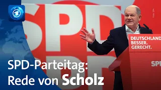 Bundeskanzler Scholz hält Rede auf SPD-Parteitag