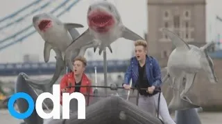 Jedward chased by sharks in London