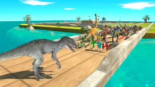 All Units Escape from Indominus Rex - Animal Revolt Battle Simulator