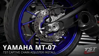 How to install Captive Chain Adjusters on a 2021+ Yamaha MT-07 by TST Industries