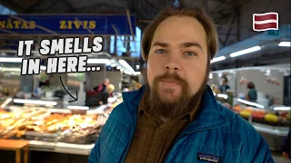 What Do They Eat in Latvia?? Visiting Largest Market Hall in Riga 🇱🇻