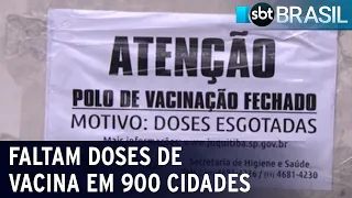 Quase 900 cidades ficam sem doses para a segunda aplicação da vacina | SBT Brasil (30/04/21)