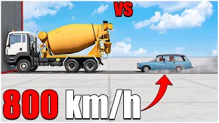 Beamng Drive | LadaVAZ 1982 With Dummy VS MAN 800 km/h | car torture