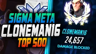 Cloneman16 Sigma is OP?! 24k DMG Blocked! [ Overwatch Season 29 Top 500 ]