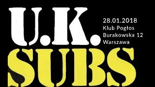 U.K. SUBS - LIve @ Pogłos /Sunday 28 January 2018 Warsaw PL (Full Show)