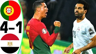 Portugal vs Egypt 4-1 - RONALDO vs SALAH - All Goals and Highlights 2023