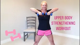 25 min. UPPER BODY/AB STRENGTHENING WORKOUT, Easy to follow for seniors and beginners