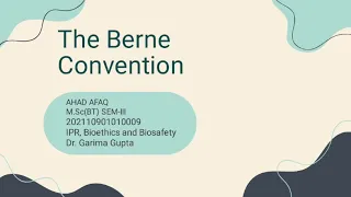 The Berne Convention | Ahad Afaq